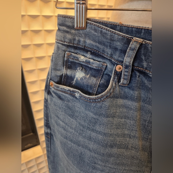 NWT Dear John Paris Bootcut Distressed Denim Jeans, Costa Blue, Size 27 - Picture 5 of 12